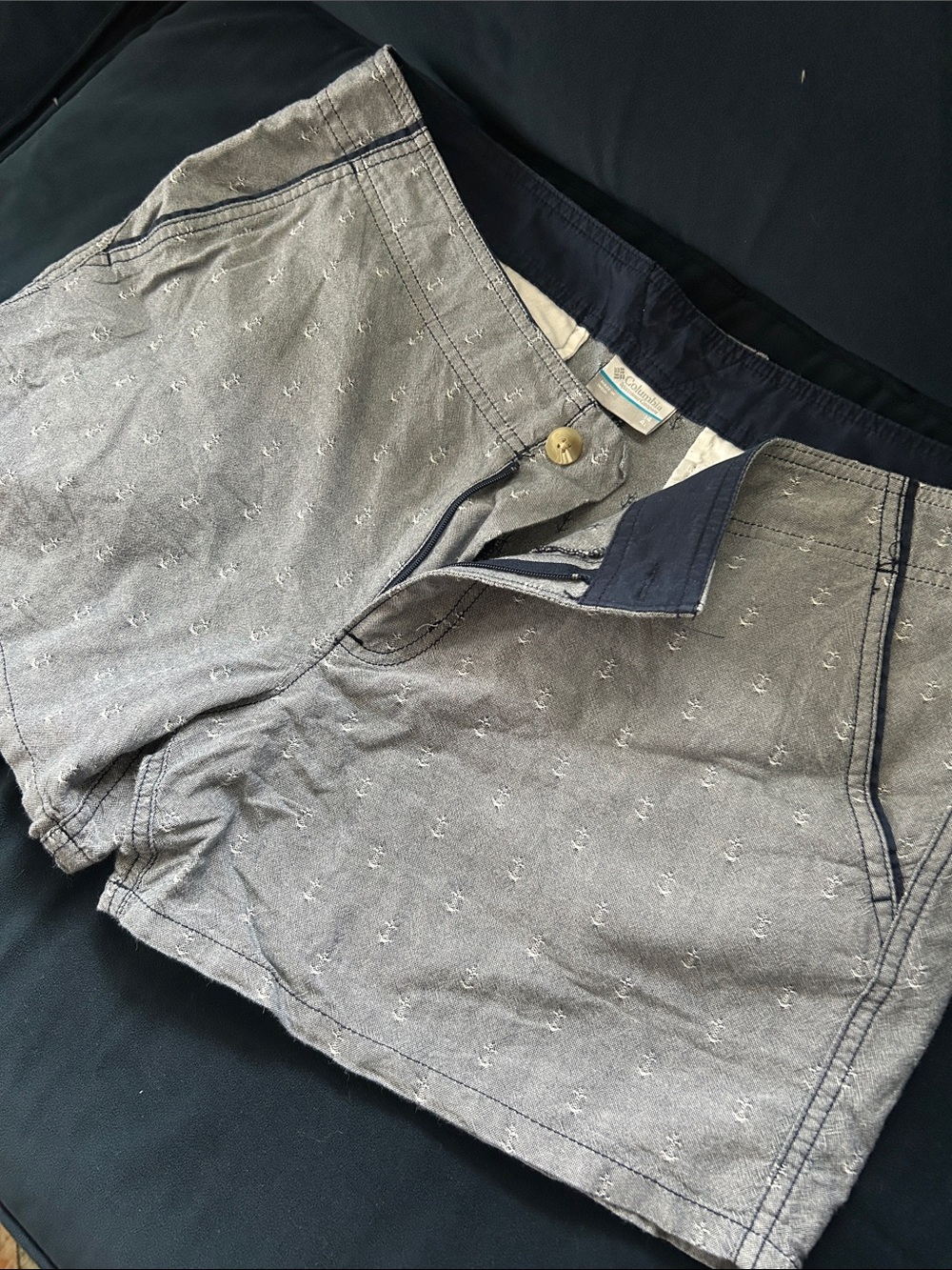Columbia Gray Anchor 💯 cotton shorts